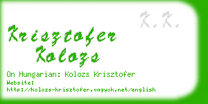 krisztofer kolozs business card